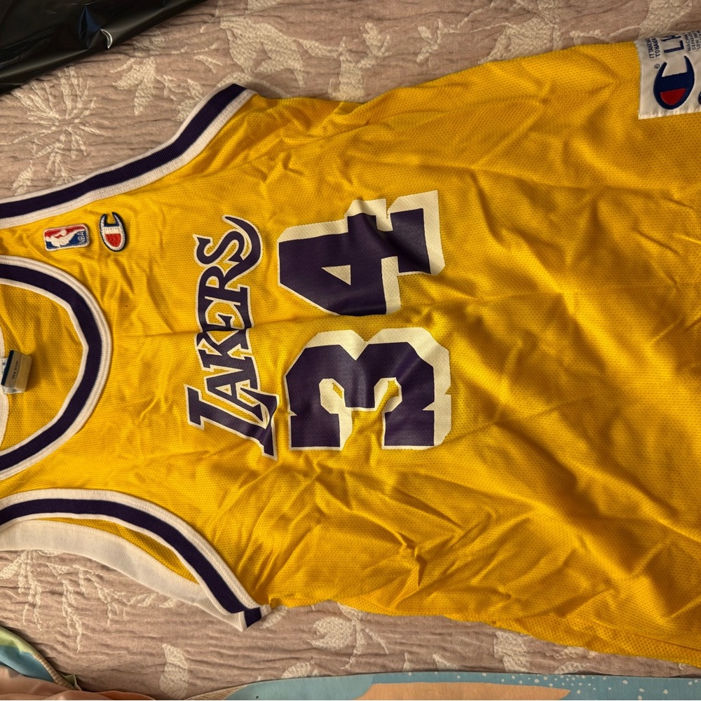 Champion Yellow and Purple Lakers Jersey 34